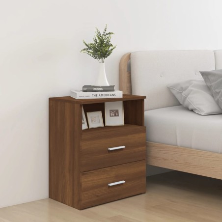 vidaXL Comodino Rovere Marrone 50x32x60 cm