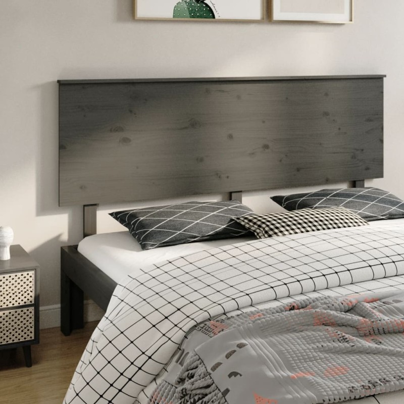 vidaXL Testiera per Letto Grigia 184x6x82,5cm Legno Massello di Pino vidaXL Testiera per Letto Grigia 184x6x82,5cm Legno Massello di Pino