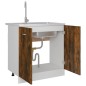 vidaXL Mobile Sottolavello Rovere Fumo 80x46x81,5 cm Legno Multistrato vidaXL Mobile Sottolavello Rovere Fumo 80x46x81,5 cm Legno Multistrato