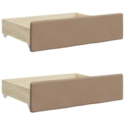 vidaXL Cassetti da Letto 2pz Cappuccino Legno Multistrato e Similpelle