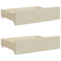 vidaXL Cassetti da Letto 2pz Crema in Legno Multistrato e Similpelle