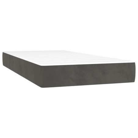 Materasso a Molle Grigio Scuro 100x200x20 cm in Velluto