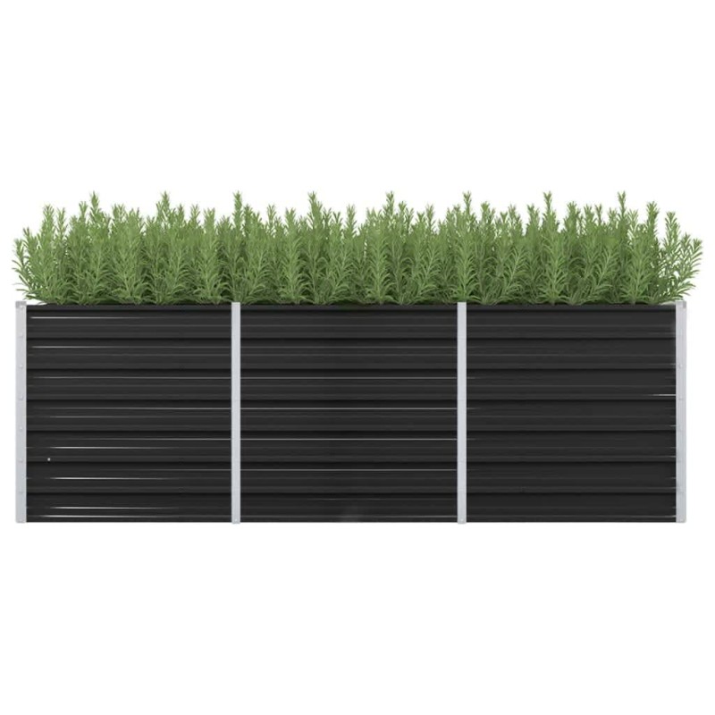vidaXL Fioriera per Giardino Antracite 240x80x77 cm in Acciaio Zincato vidaXL Fioriera per Giardino Antracite 240x80x77 cm in Acciaio Zincato
