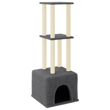 vidaXL Albero per Gatti con Tiragraffi in Sisal Grigio Scuro 133,5 cm
