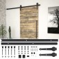 vidaXL Kit di Binari per Porte Scorrevoli 200 cm Acciaio Nero vidaXL Kit di Binari per Porte Scorrevoli 200 cm Acciaio Nero