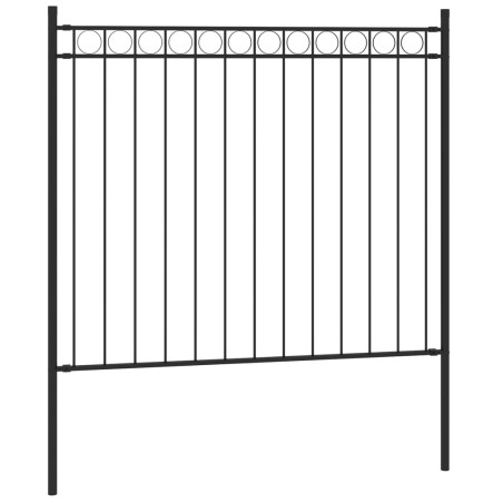 vidaXL Recinzione da Giardino in Acciaio 1,7x0,8 m Nero