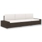 Divano Modulare a 3 Posti in Polyrattan Marrone Divano Modulare a 3 Posti in Polyrattan Marrone