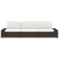 Divano Modulare a 3 Posti in Polyrattan Marrone Divano Modulare a 3 Posti in Polyrattan Marrone