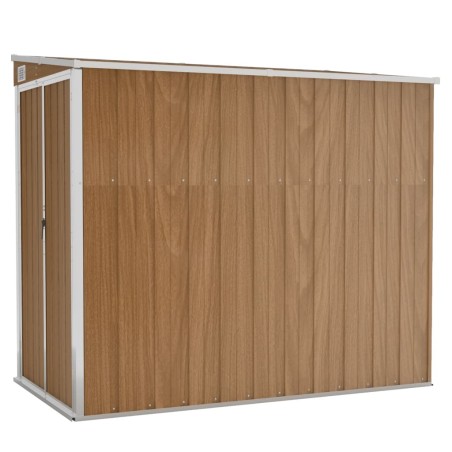 vidaXL Capanno Giardino a Parete Marrone 118x194x178cm Acciaio Zincato