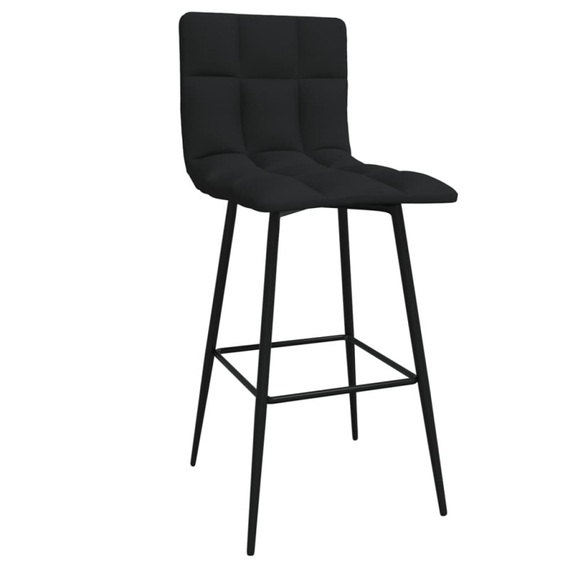 vidaXL Sgabello da Bar Nero in Velluto