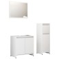 Set Mobili da Bagno 3 pz Bianco in Truciolato Set Mobili da Bagno 3 pz Bianco in Truciolato