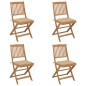 Sedie da Giardino Pieghevoli 4pz con Cuscini Massello d'Acacia Sedie da Giardino Pieghevoli 4pz con Cuscini Massello d'Acacia