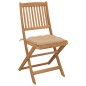 Sedie da Giardino Pieghevoli 4pz con Cuscini Massello d'Acacia Sedie da Giardino Pieghevoli 4pz con Cuscini Massello d'Acacia