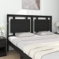 Testiera per Letto Nera 155,5x4x100cm in Legno Massello di Pino