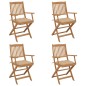 Sedie da Giardino Pieghevoli 4 pz con Cuscini Massello Acacia Sedie da Giardino Pieghevoli 4 pz con Cuscini Massello Acacia