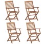 Sedie da Giardino Pieghevoli 4 pz con Cuscini Massello Acacia Sedie da Giardino Pieghevoli 4 pz con Cuscini Massello Acacia