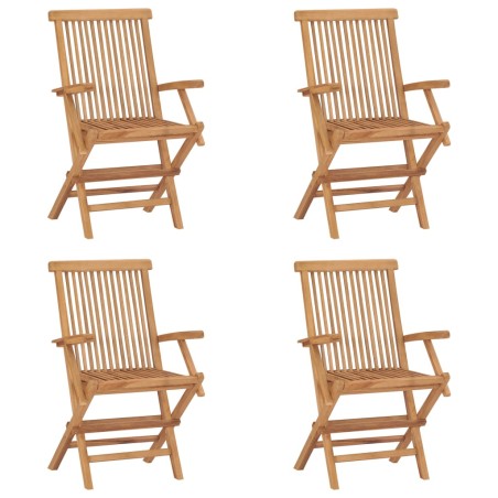 vidaXL Sedie da Giardino Pieghevoli 4 pz in Legno Massello di Teak