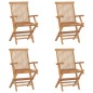 vidaXL Sedie da Giardino Pieghevoli 4 pz in Legno Massello di Teak vidaXL Sedie da Giardino Pieghevoli 4 pz in Legno Massello di Teak