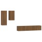 Set Mobili Porta TV 4 pz Rovere Marrone in Legno Multistrato Set Mobili Porta TV 4 pz Rovere Marrone in Legno Multistrato