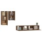 Set Mobili Porta TV 4 pz Rovere Marrone in Legno Multistrato Set Mobili Porta TV 4 pz Rovere Marrone in Legno Multistrato