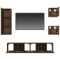 Set Mobili Porta TV 5 pz Rovere Marrone in Legno Multistrato Set Mobili Porta TV 5 pz Rovere Marrone in Legno Multistrato