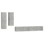 Set di Mobili Porta TV 4 pz Grigio Cemento in Legno Multistrato Set di Mobili Porta TV 4 pz Grigio Cemento in Legno Multistrato