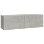 Set di Mobili Porta TV 4 pz Grigio Cemento in Legno Multistrato Set di Mobili Porta TV 4 pz Grigio Cemento in Legno Multistrato