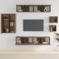 Set Mobili Porta TV 8pz Rovere Marrone in Legno Multistrato Set Mobili Porta TV 8pz Rovere Marrone in Legno Multistrato