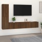 vidaXL Set Mobili Porta TV 4 pz Rovere Marrone in Legno Multistrato vidaXL Set Mobili Porta TV 4 pz Rovere Marrone in Legno Multistrato