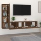 vidaXL Set Mobili Porta TV 4 pz Rovere Marrone in Legno Multistrato vidaXL Set Mobili Porta TV 4 pz Rovere Marrone in Legno Multistrato