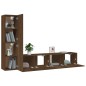 vidaXL Set Mobili Porta TV 4 pz Rovere Marrone in Legno Multistrato vidaXL Set Mobili Porta TV 4 pz Rovere Marrone in Legno Multistrato