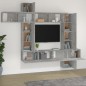 Set di Mobili Porta TV 9 pz Grigio Cemento in Legno Multistrato Set di Mobili Porta TV 9 pz Grigio Cemento in Legno Multistrato