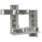 Set di Mobili Porta TV 9 pz Grigio Cemento in Legno Multistrato Set di Mobili Porta TV 9 pz Grigio Cemento in Legno Multistrato