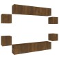 Set Mobili Porta TV 8pz Rovere Marrone in Legno Multistrato Set Mobili Porta TV 8pz Rovere Marrone in Legno Multistrato