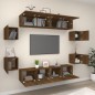 Set Mobili Porta TV 8pz Rovere Marrone in Legno Multistrato Set Mobili Porta TV 8pz Rovere Marrone in Legno Multistrato