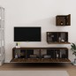 Set Mobili Porta TV 4 pz Rovere Marrone in Legno Multistrato Set Mobili Porta TV 4 pz Rovere Marrone in Legno Multistrato