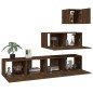 Set Mobili Porta TV 4 pz Rovere Marrone in Legno Multistrato Set Mobili Porta TV 4 pz Rovere Marrone in Legno Multistrato