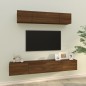 Set Mobili Porta TV 4 pz Rovere Marrone in Legno Multistrato Set Mobili Porta TV 4 pz Rovere Marrone in Legno Multistrato