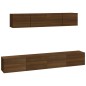 Set Mobili Porta TV 4 pz Rovere Marrone in Legno Multistrato Set Mobili Porta TV 4 pz Rovere Marrone in Legno Multistrato