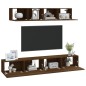 Set Mobili Porta TV 4 pz Rovere Marrone in Legno Multistrato Set Mobili Porta TV 4 pz Rovere Marrone in Legno Multistrato