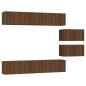 Set Mobili Porta TV 6 pz Rovere Marrone in Legno Multistrato Set Mobili Porta TV 6 pz Rovere Marrone in Legno Multistrato