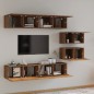 Set Mobili Porta TV 6 pz Rovere Marrone in Legno Multistrato Set Mobili Porta TV 6 pz Rovere Marrone in Legno Multistrato