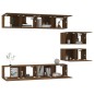 Set Mobili Porta TV 6 pz Rovere Marrone in Legno Multistrato Set Mobili Porta TV 6 pz Rovere Marrone in Legno Multistrato