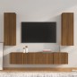 Set Mobili Porta TV 4 pz Rovere Marrone in Legno Multistrato Set Mobili Porta TV 4 pz Rovere Marrone in Legno Multistrato