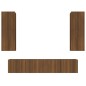 Set Mobili Porta TV 4 pz Rovere Marrone in Legno Multistrato Set Mobili Porta TV 4 pz Rovere Marrone in Legno Multistrato