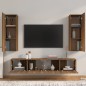 Set Mobili Porta TV 4 pz Rovere Marrone in Legno Multistrato Set Mobili Porta TV 4 pz Rovere Marrone in Legno Multistrato