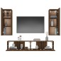 Set Mobili Porta TV 4 pz Rovere Marrone in Legno Multistrato Set Mobili Porta TV 4 pz Rovere Marrone in Legno Multistrato