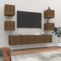 Set Mobili Porta TV 6 pz Rovere Marrone in Legno Multistrato Set Mobili Porta TV 6 pz Rovere Marrone in Legno Multistrato
