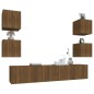 Set Mobili Porta TV 6 pz Rovere Marrone in Legno Multistrato Set Mobili Porta TV 6 pz Rovere Marrone in Legno Multistrato