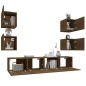 Set Mobili Porta TV 6 pz Rovere Marrone in Legno Multistrato Set Mobili Porta TV 6 pz Rovere Marrone in Legno Multistrato